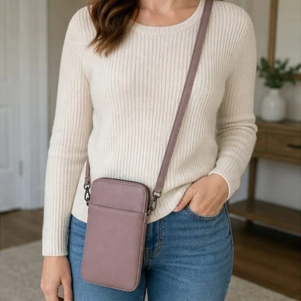Mauve Faux Leather Bag